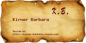 Kirner Barbara névjegykártya